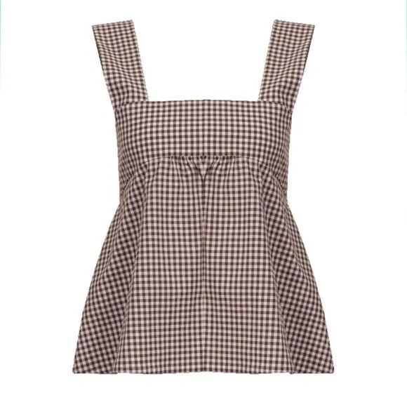 Brown Pleated Tank - Picture 5 of 7